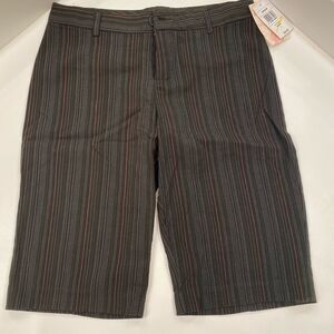 Outlooks Pinstripe Black & Red Dress Shorts